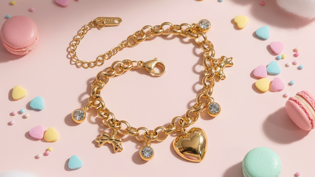 Gold Charm Bracelet Sweet Style